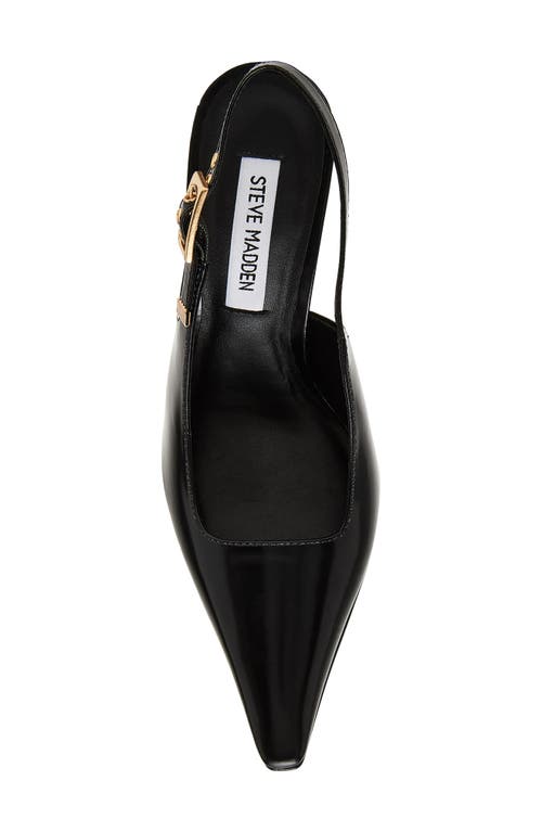 Shop Steve Madden Divine Slingback Pump In Black Leather