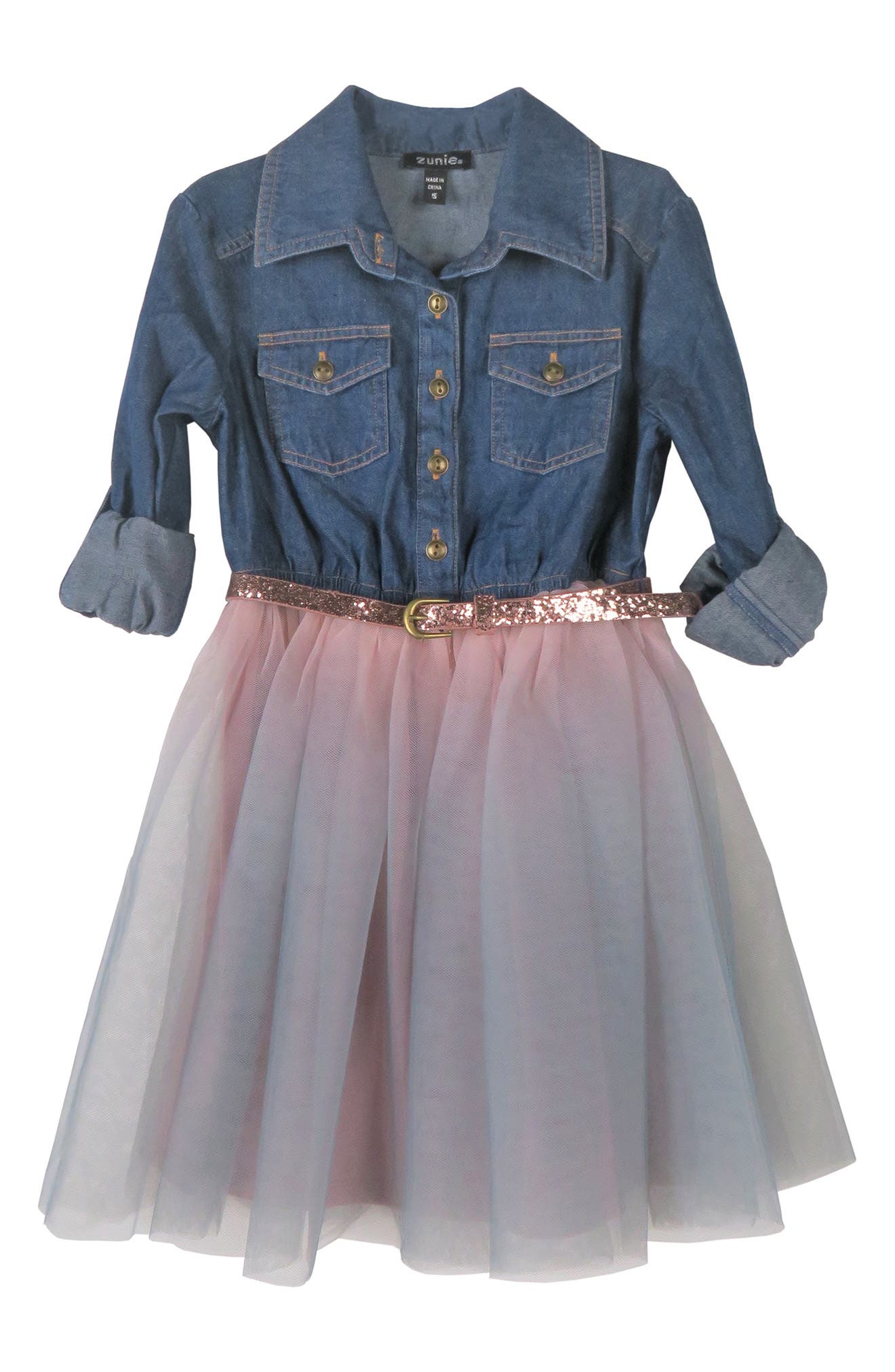 zunie denim tutu dress