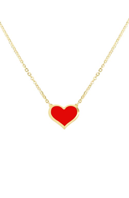 Shop House Of Frosted Heart Pendant Necklace In Gold/coral