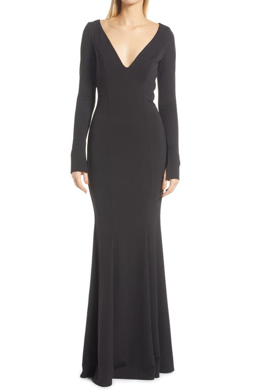 Katie May Cleo Long Sleeve Gown in Black