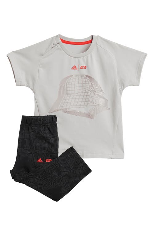 Adidas Originals Adidas X Disney Z.n.e. Star Wars Graphic T-shirt & Corduroy Pants Set In Grey/bright Red