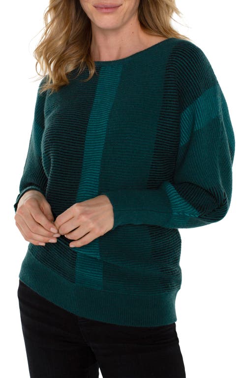 Shop Liverpool Los Angeles Colorblock Boat Neck Sweater In Malachite Multi