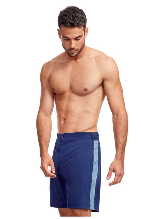 Gottex Men Vacation Mode 9" Swim Shorts In Navy Grey