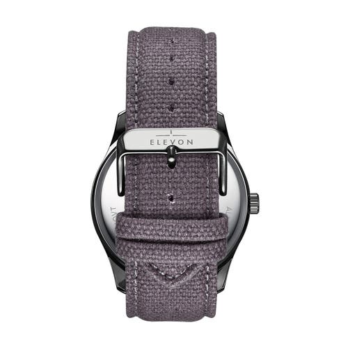 Elevon Crosswind Canvas-overlaid Leather-band Watch W/ Date In Gunmetal/grey