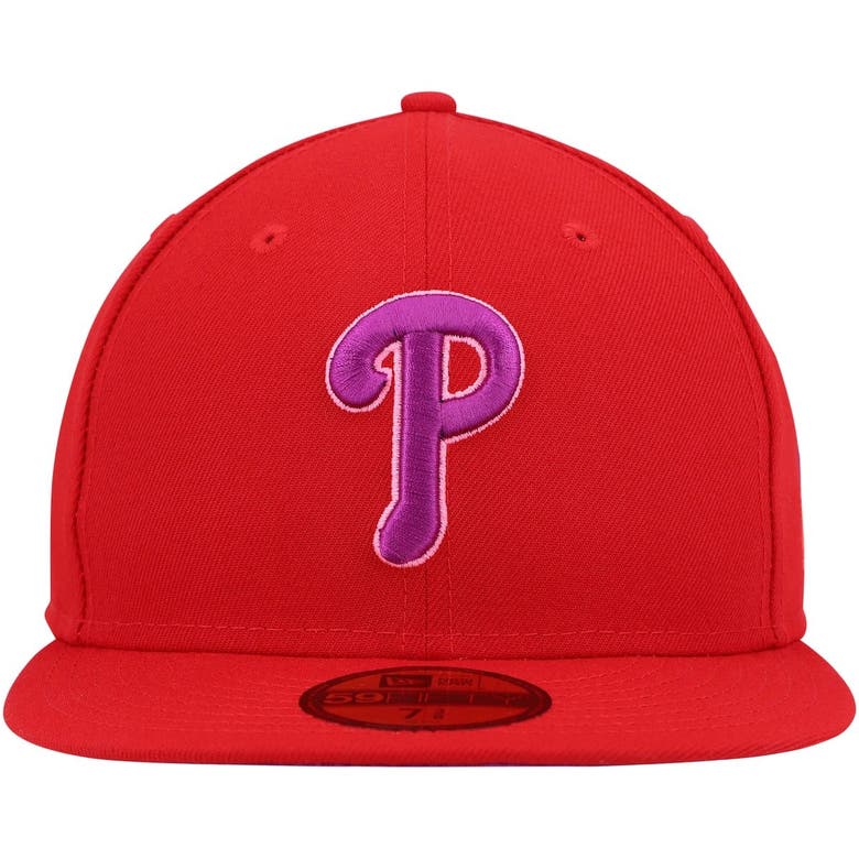 New Era Red Philadelphia Phillies Purple Undervisor 59fifty Fitted Hat ...