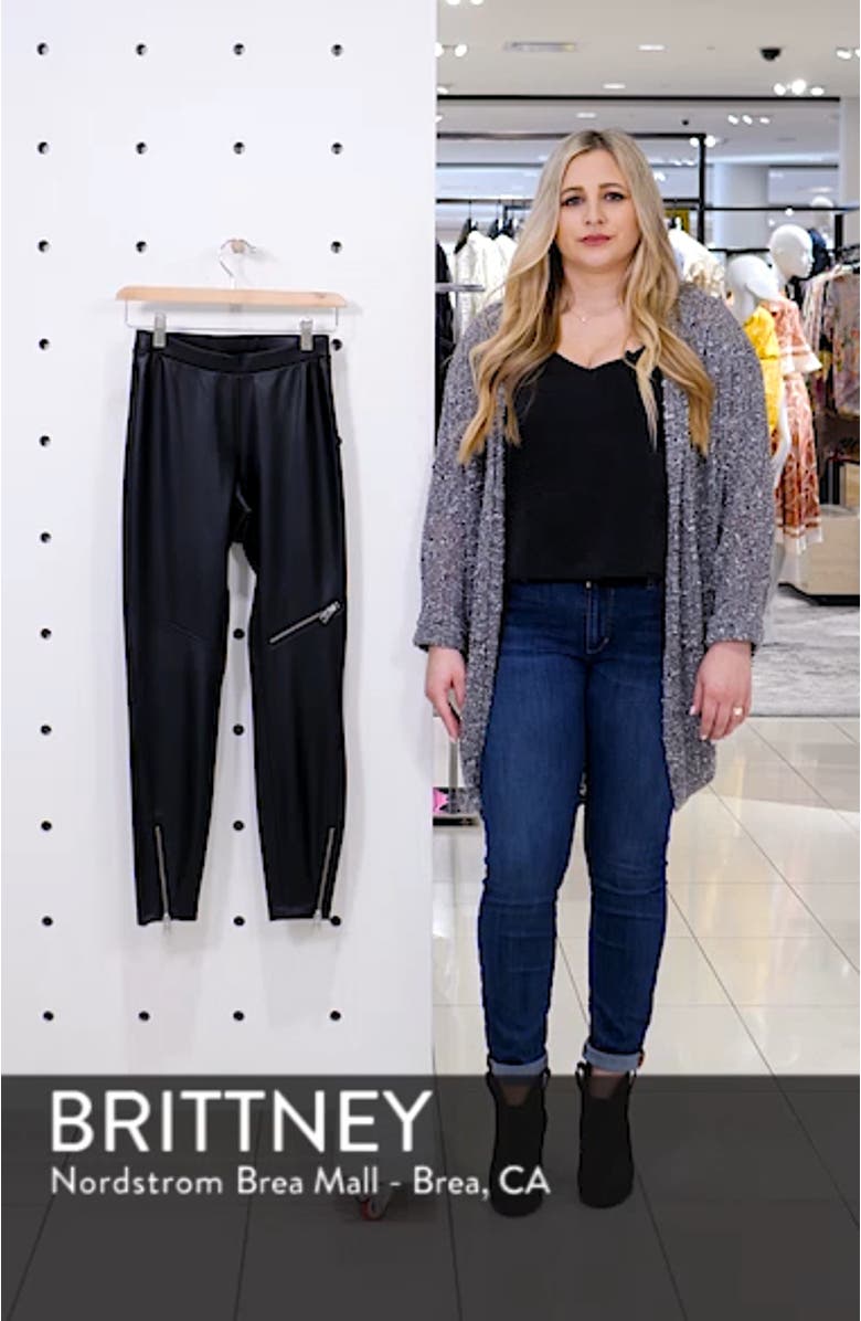 Kriva Faux Leather Biker Leggings, sales video thumbnail