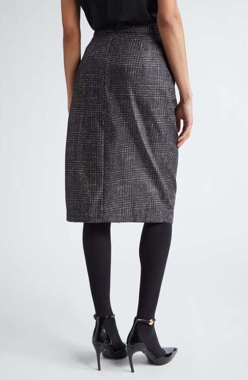 Shop Max Mara Hidalgo Houndstooth Pencil Skirt In Dark Grey