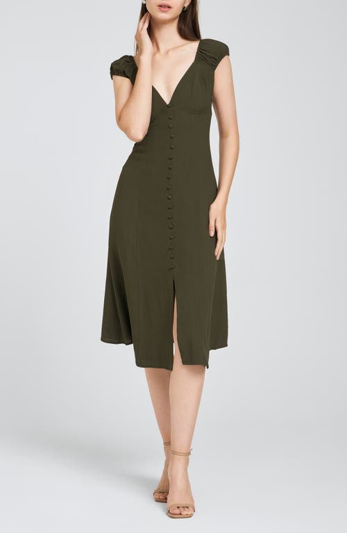 Shop Wayf Laure Fit & Flare Dress In Olive