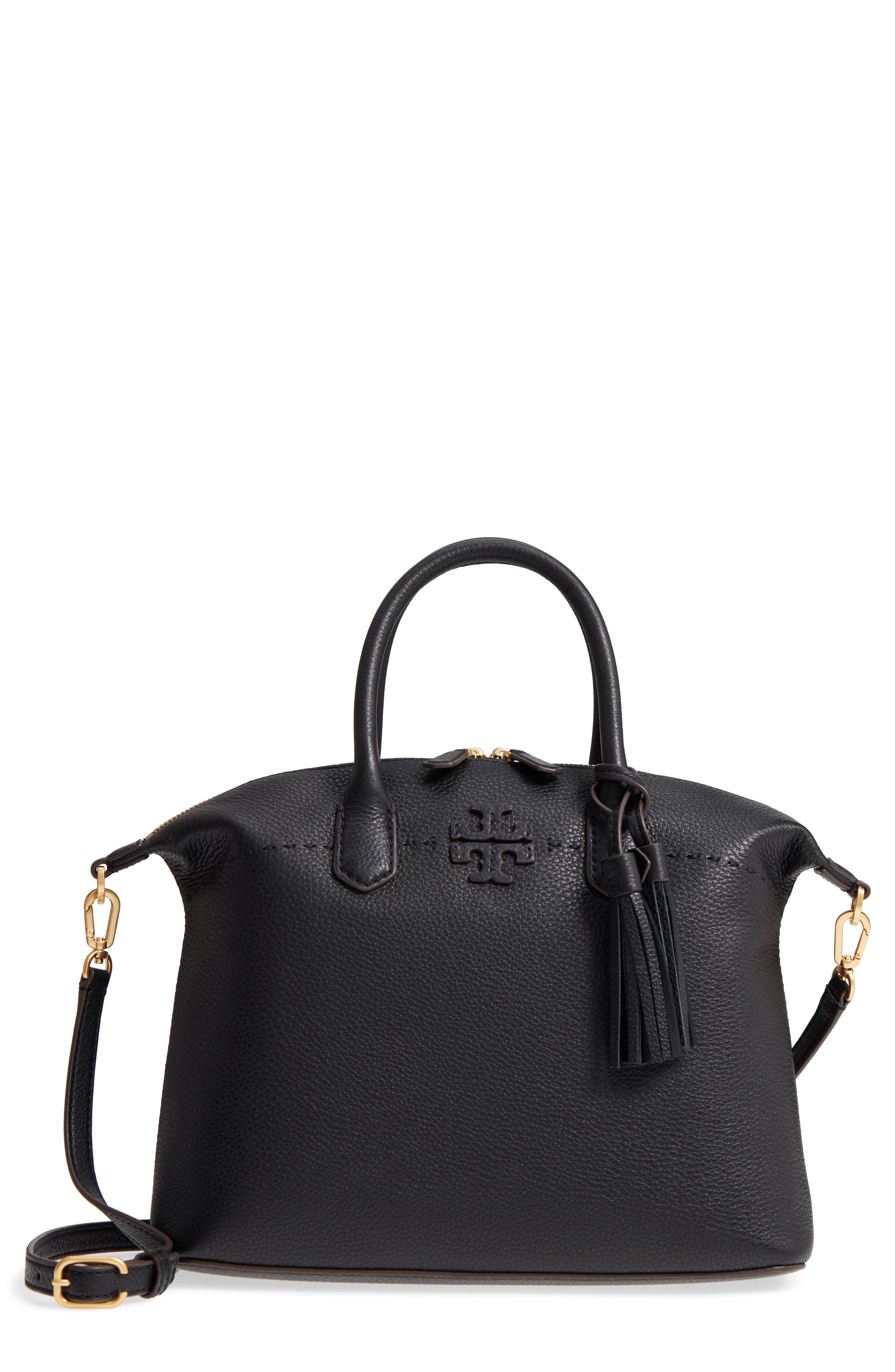 UPC 190041781430 product image for Tory Burch Mcgraw Slouchy Leather Satchel - Black | upcitemdb.com