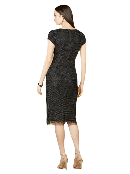 Shop Lara New York Cap Sleeve Midi Gown In Black