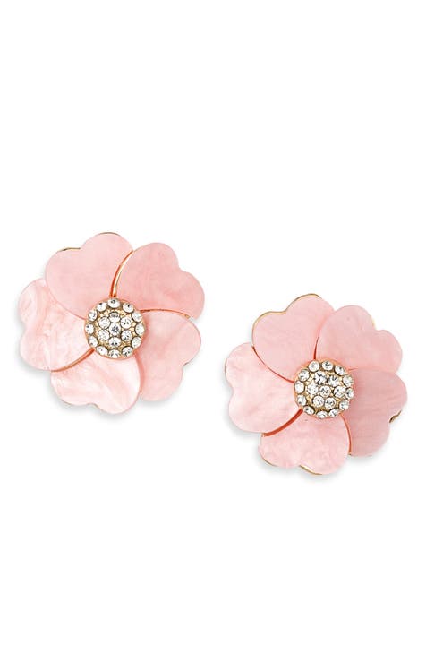 Crystal Flower Stud Earrings