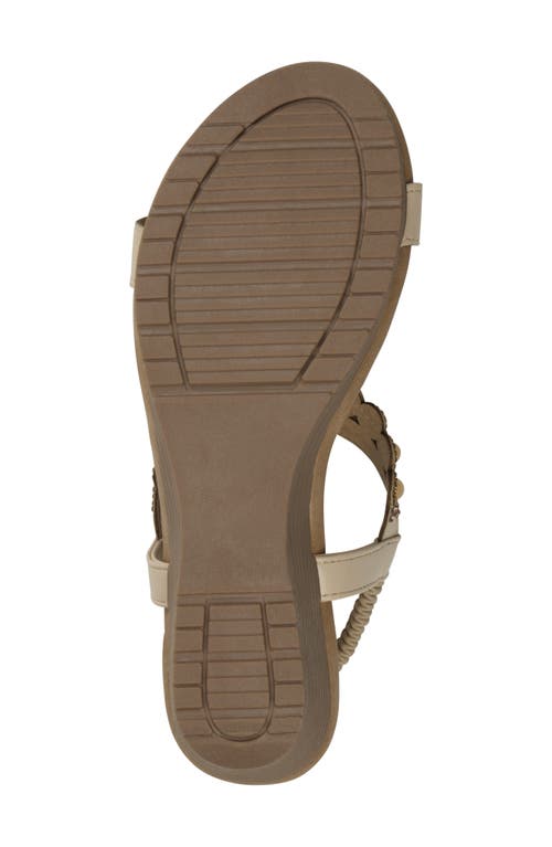 Good Choice New York Fiah Embellished Ankle Strap Wedge Sandal In Natural