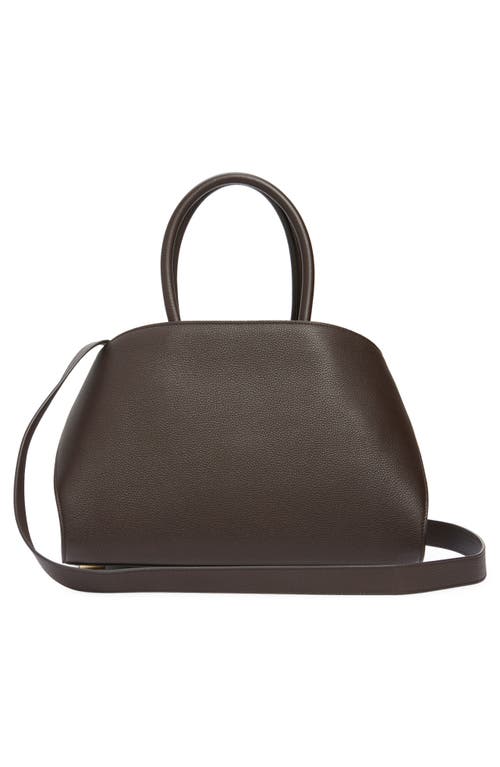 Shop Ferragamo Small Hug Grained Leather Top Handle Bag In Burnt Ocra