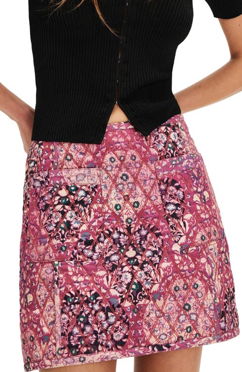 Free People Darla Quilted Cotton Miniskirt In Pink