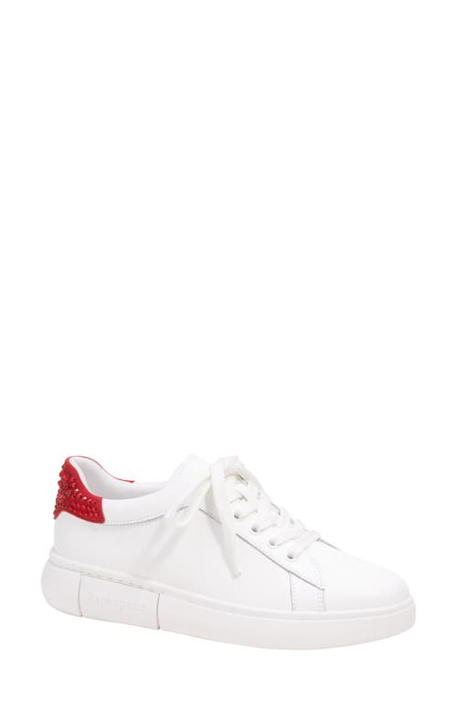 lift sneaker in True White/Sour Cherry