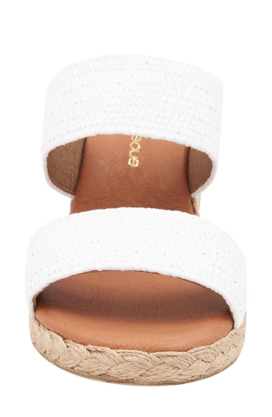 Shop Andre Assous André Assous Nori Espadrille Wedge Sandal In White Stretch