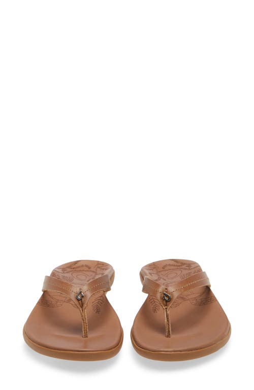 Shop Olukai Honu Flip Flop In Tan/tan Leather