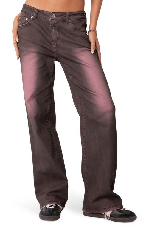 EDIKTED Quinny Pink Washed Low Rise Wide Leg Jeans at Nordstrom,