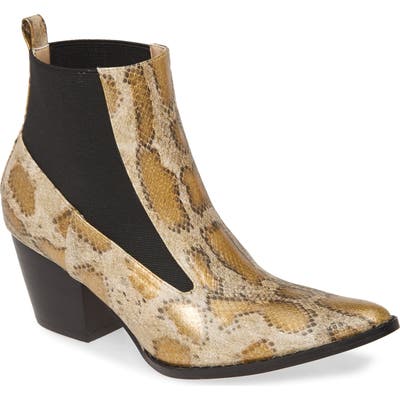 Coconuts By Matisse Kyoto Snake Print Chelsea Bootie, Beige