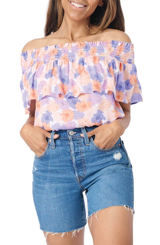 GIBSONLOOK OFF THE SHOULDER RUFFLE TOP