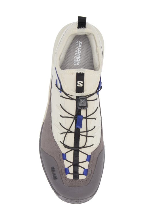 Salomon Alpinway Advanced Sneaker In Almond Milk/plum Kitten/blue