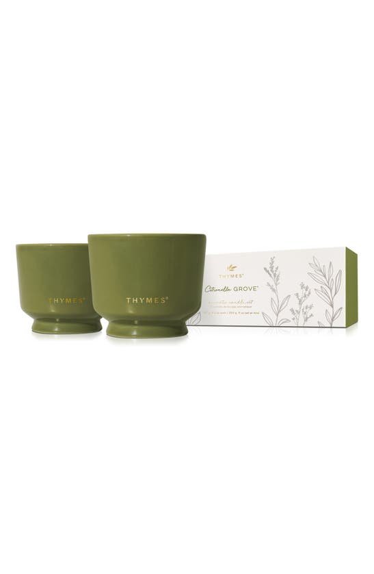 Shop Thymes Citronella Grove Candle Duo In Green