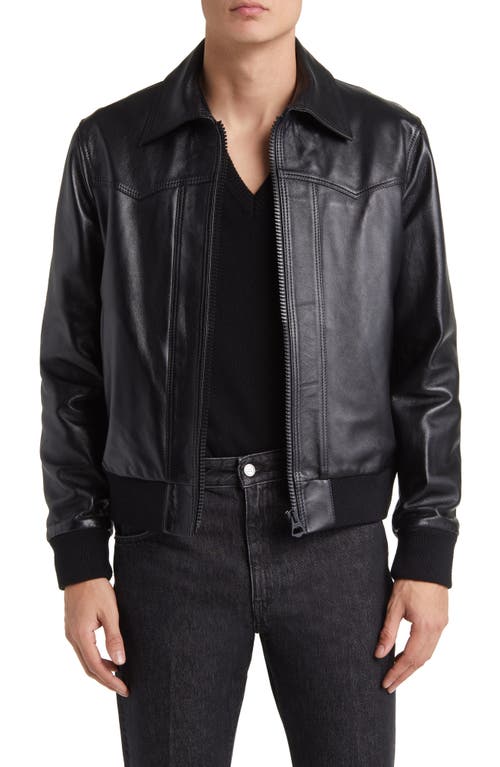 77 Leather Jacket in Black