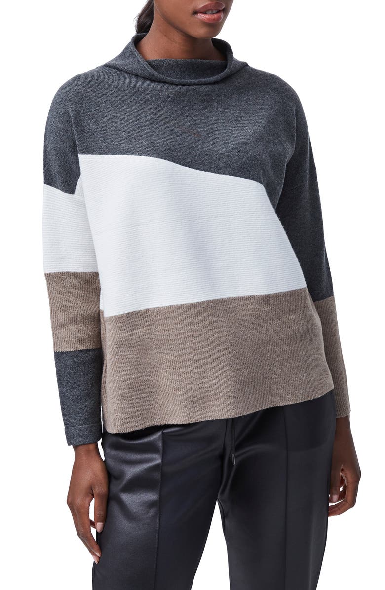 French Connection Sophia Funnel Neck Colorblock Sweater, Main, color, 