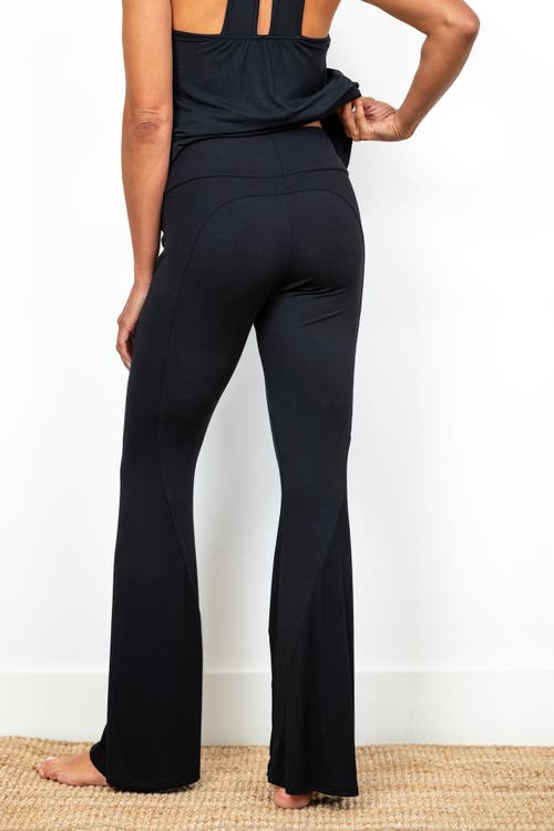 Jjwinks Happy Hour Flare Lounge & Sleep Pants Petite In Black