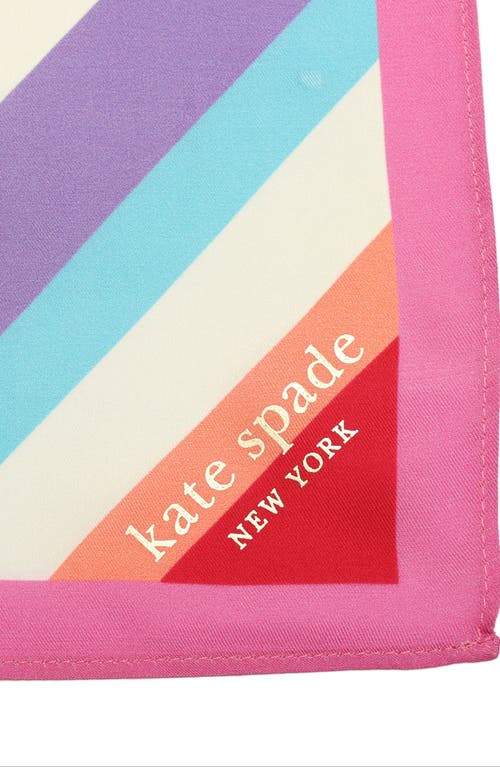 Shop Kate Spade New York Rainbow Heart Silk Bandana Scarf In Multi