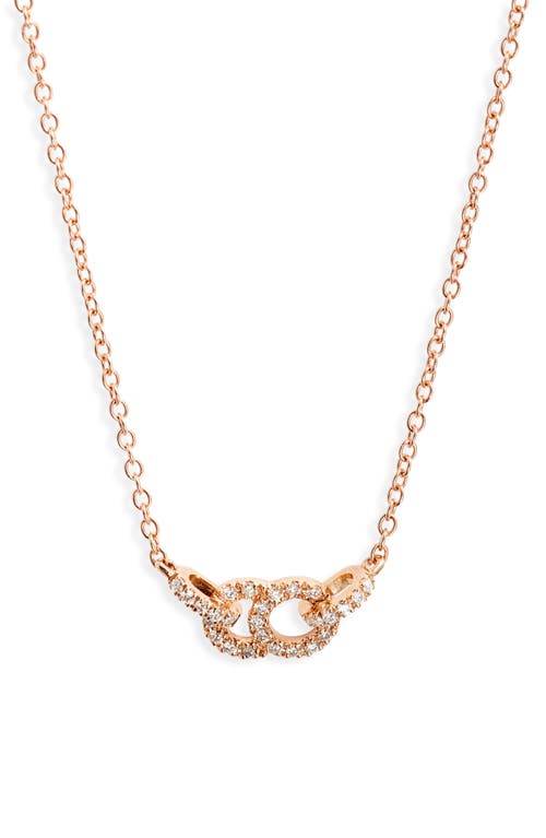 COURBET Celeste Interlocking Lab Created Diamond Pendant Necklace in Rose Gold at Nordstrom