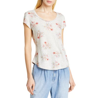 La Vie Rebecca Taylor Catrine Linen & Cotton Jersey Top, Grey