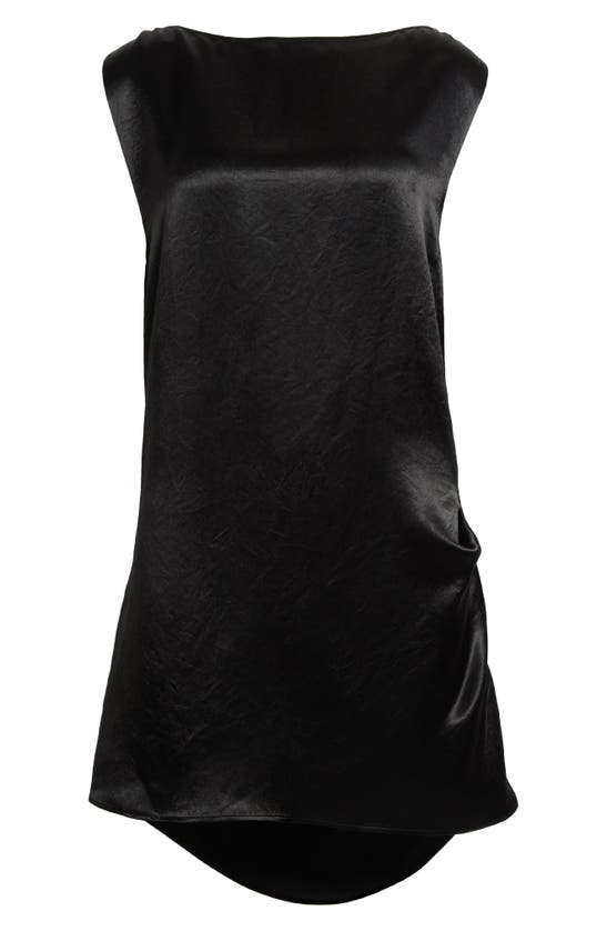 Shop Jean Paul Gaultier Corset Laced Satin Minidress In Black