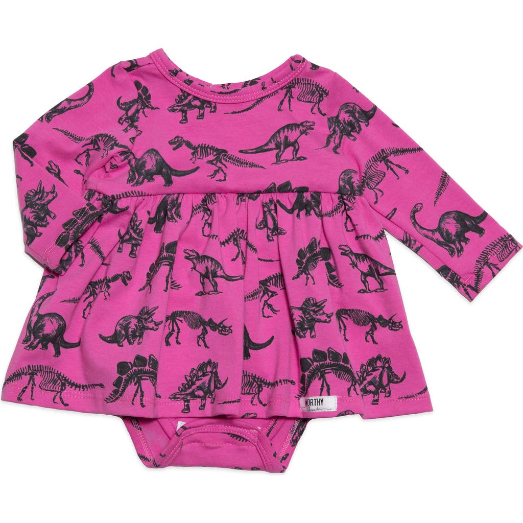 Worthy Threads Printed Long Sleeve Bubble Romper In Dino