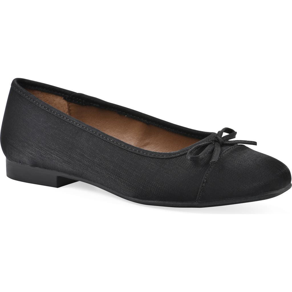 Cliffs By White Mountain Bocci Cap Toe Flat In Black Shimmer Fabric