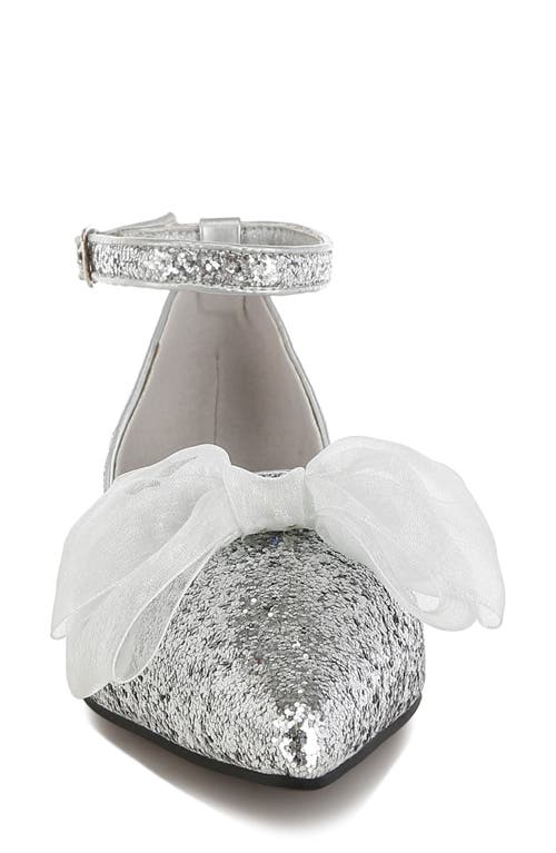 Rag & Co Valleta Bow Flat In Silver