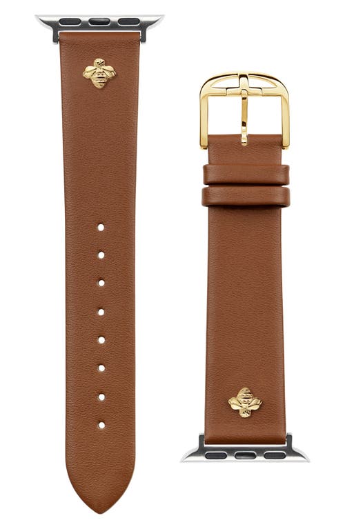 Ted Baker London Bumblebee Leather Apple Watch® Watchband in Tan