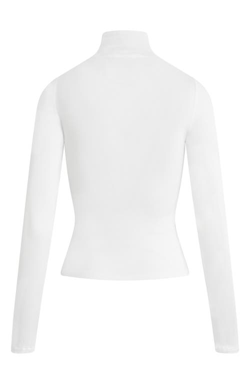 Favorite Daughter Long Sleeve Mock Neck Rib Top In White