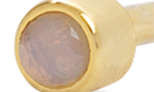 Argento Vivo Sterling Silver Birthstone Single Threaded Stud Earring In Gold/october