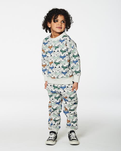 Shop Deux Par Deux Little Boy's Printed Fox Fleece Sweatpants Gray Mix