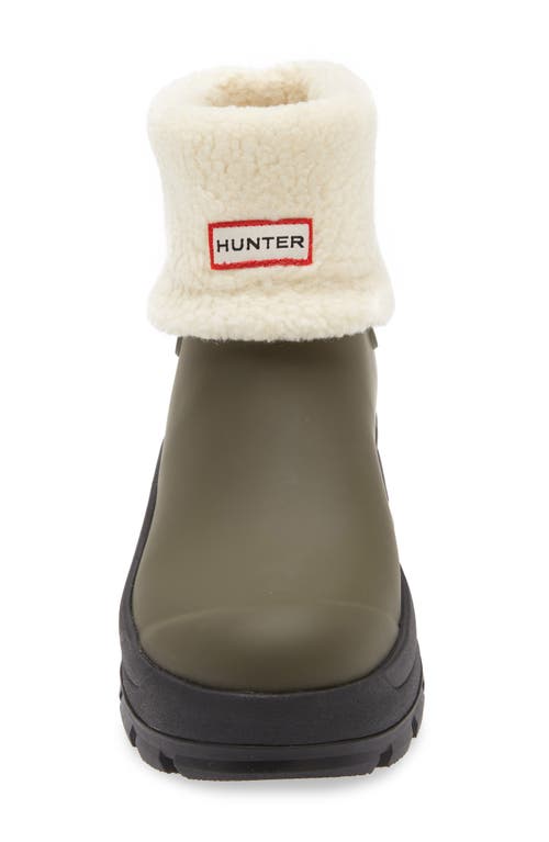 Hunter Esme Lug Sole Waterproof Snow Bootie In Galloway Green