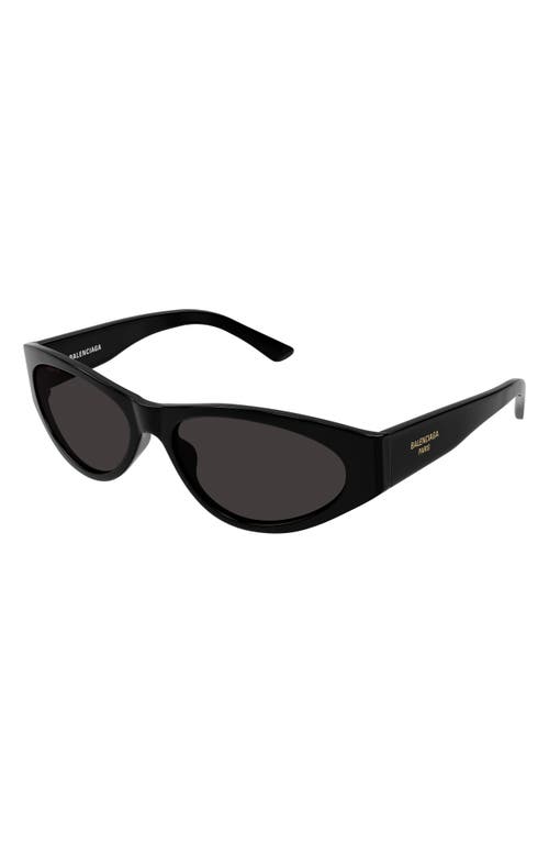 Shop Balenciaga 60mm Oval Sunglasses In Black