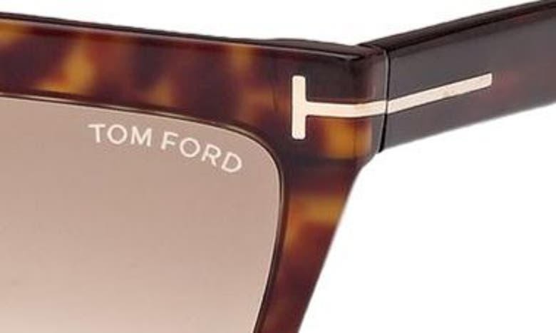 Shop Tom Ford Eden 56mm Gradient Geometric Sunglasses In Dark Havana / Brown Orange