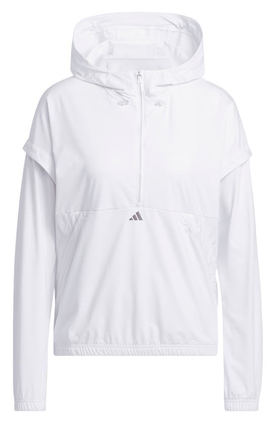 Shop Adidas Golf Ultimate365 Twistknit Performance Zip-up Golf Hoodie In White
