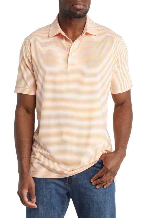 Peter Millar Hales Stripe Performance Polo In Golden Rays