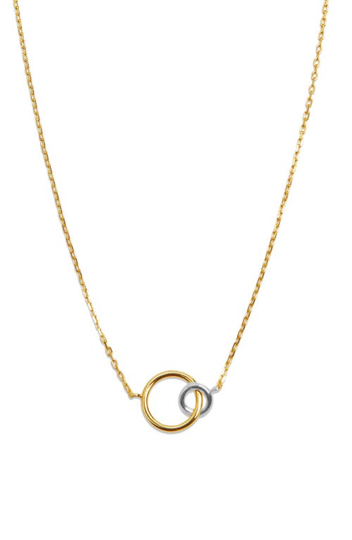 Shop Argento Vivo Sterling Silver Interlock Pendant Necklace In Gold/silver