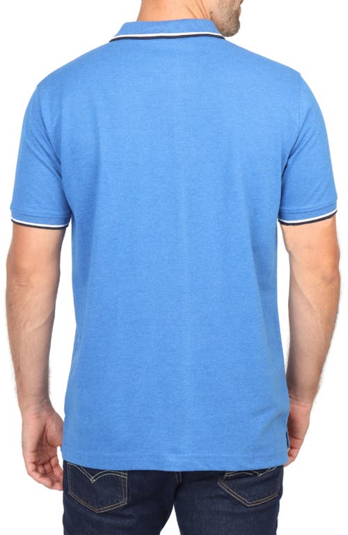 Tailorbyrd Micro Tipped Piqué Polo In Blue Heather
