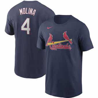 Men's Nike Yadier Molina Light Blue St. Louis Cardinals Name & Number T- Shirt