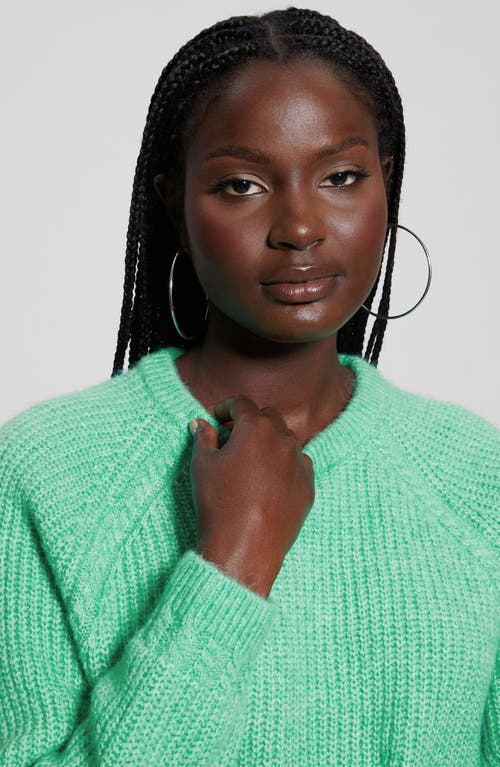 Guess Margo Mixed Stitch Sweater In Sea Glass Green