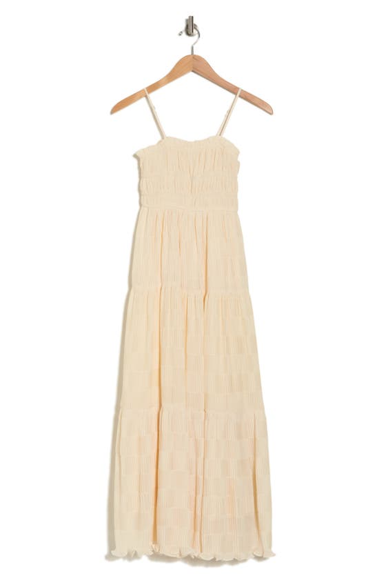 Shop Blu Pepper Smocked Tiered Midi Sundress In Champagne